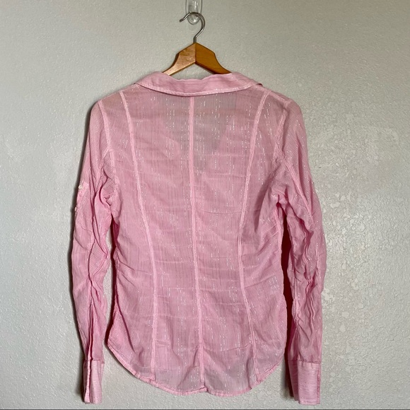 Express Pink Long Sleeve Button Down Shirt - Size M - Picture 3 of 3